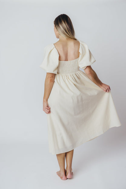 Hamilton Midi Dress in Ivory - Bump Friendly (S-XL)