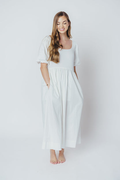 The Premium Alana Midi Dress in White