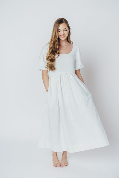 The Premium Alana Midi Dress in White