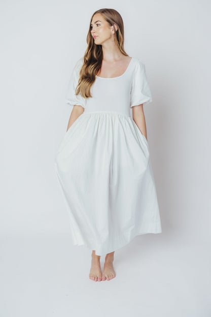 The Premium Alana Midi Dress in White