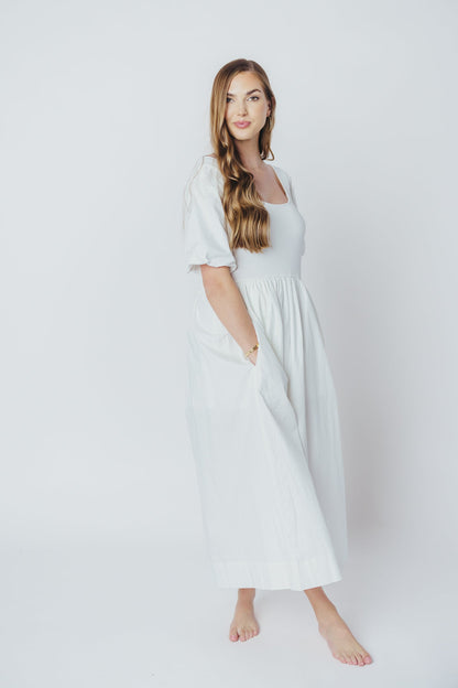 The Premium Alana Midi Dress in White