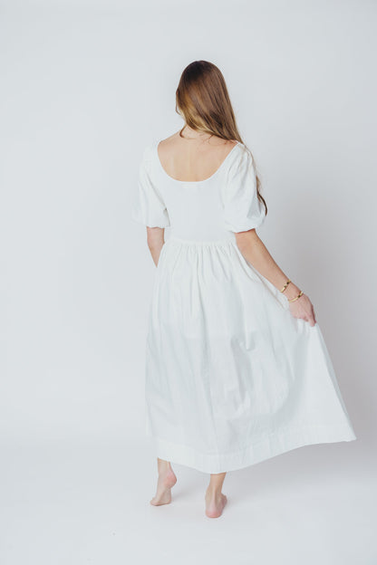 The Premium Alana Midi Dress in White