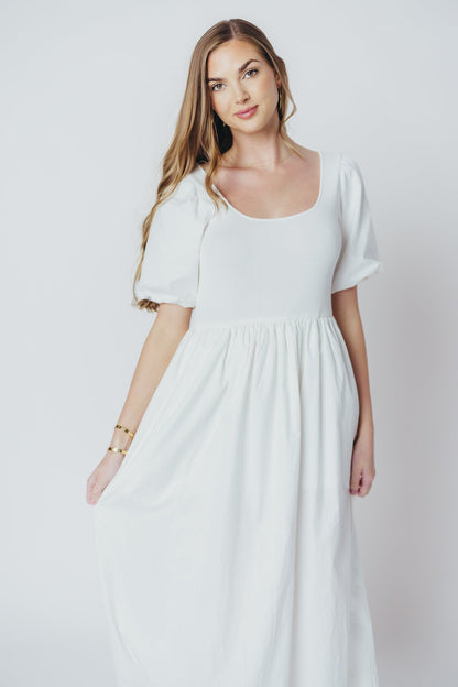 The Premium Alana Midi Dress in White