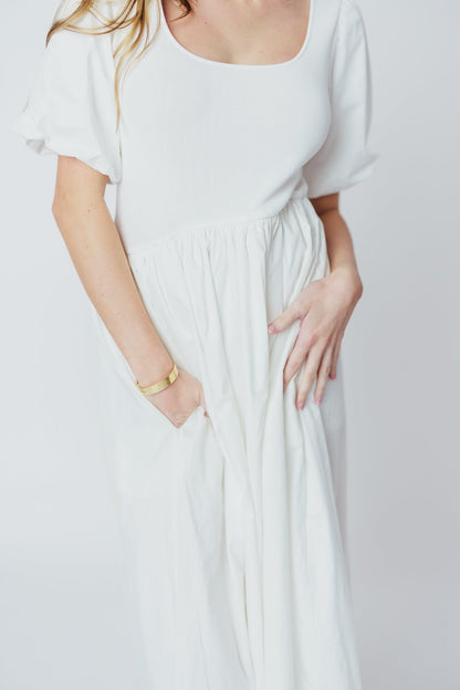 The Premium Alana Midi Dress in White