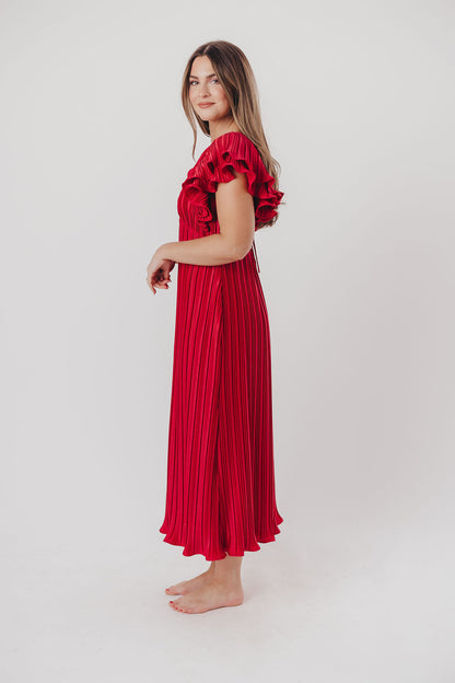 Lucky Charm Midi Dress in Red - Bump Friendly & Inclusive Sizing (S-3XL)