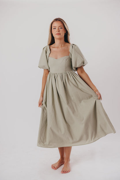 Hamilton Midi Dress in Olive - Bump Friendly (S-XL)