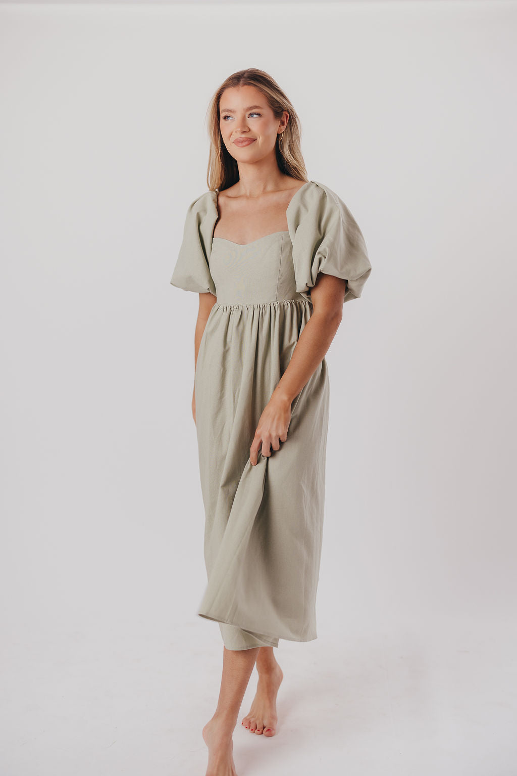 Hamilton Midi Dress in Olive - Bump Friendly (S-XL)