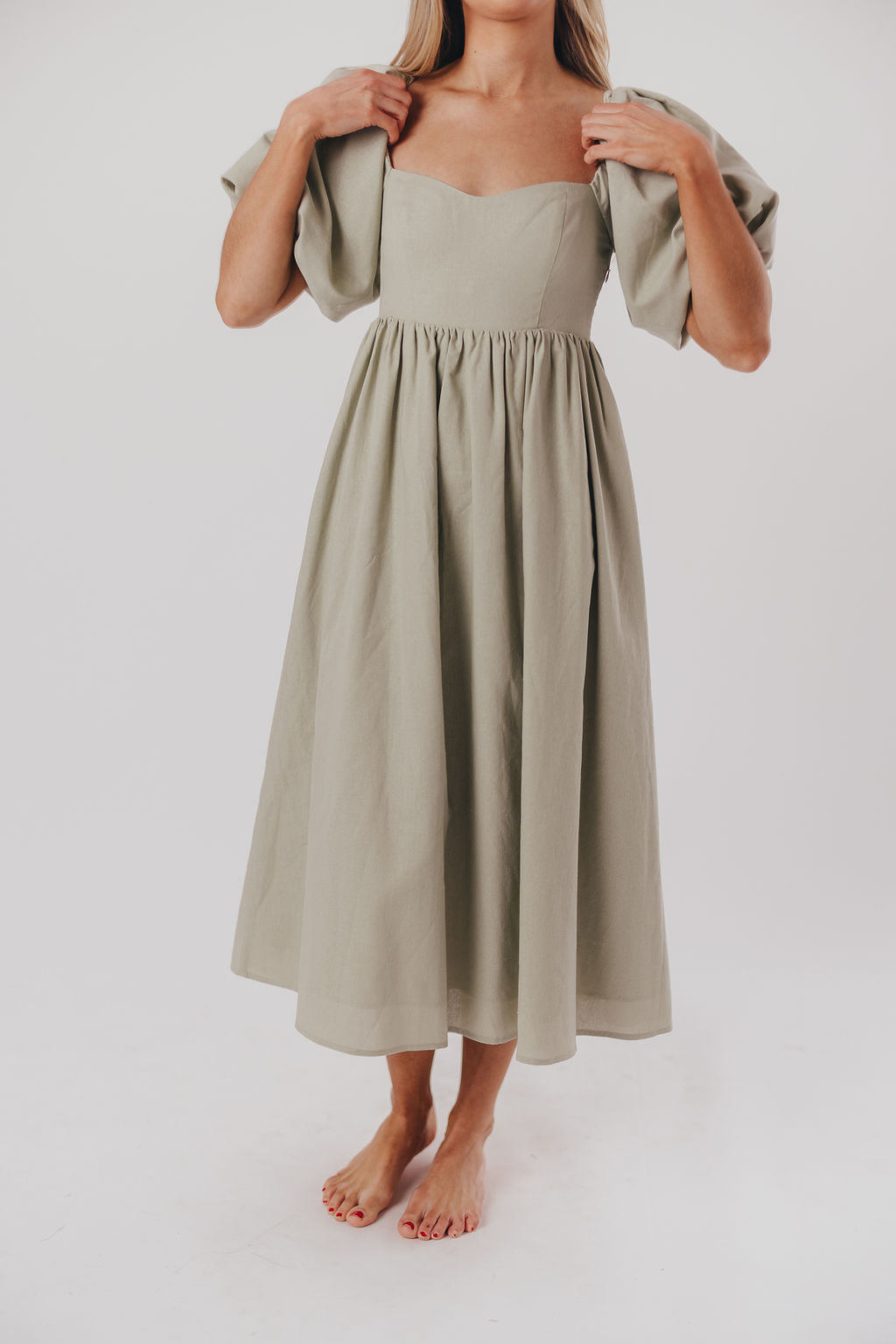 Hamilton Midi Dress in Olive - Bump Friendly (S-XL)