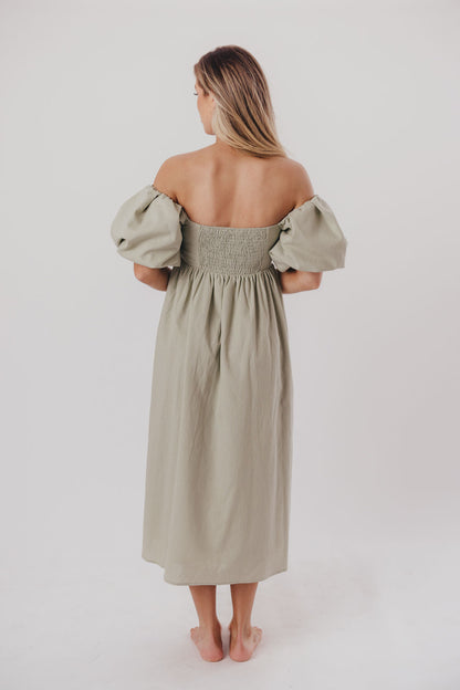 Hamilton Midi Dress in Olive - Bump Friendly (S-XL)