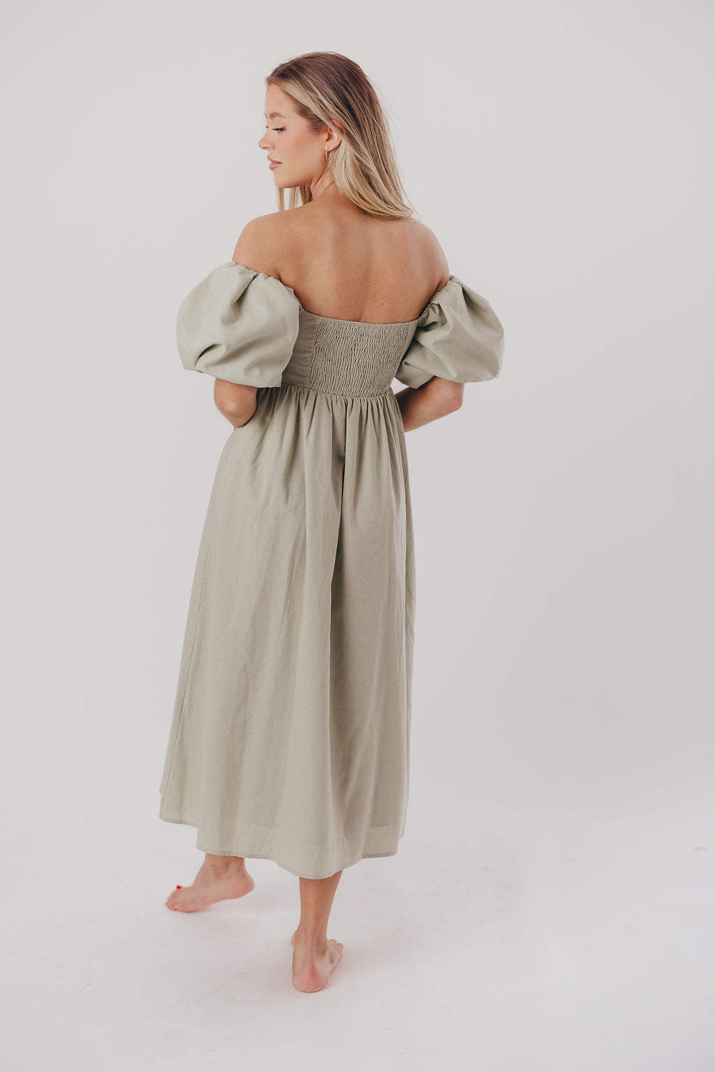 Hamilton Midi Dress in Olive - Bump Friendly (S-XL)