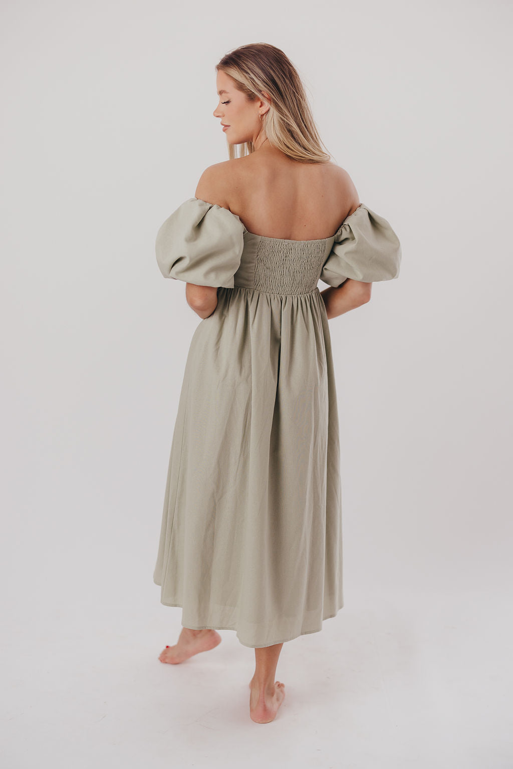 Hamilton Midi Dress in Olive - Bump Friendly (S-XL)