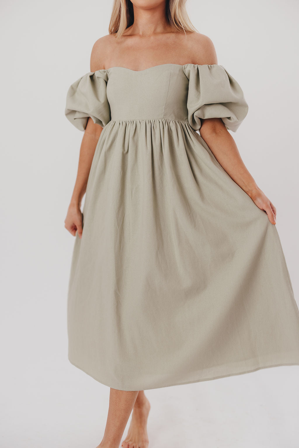 Hamilton Midi Dress in Olive - Bump Friendly (S-XL)