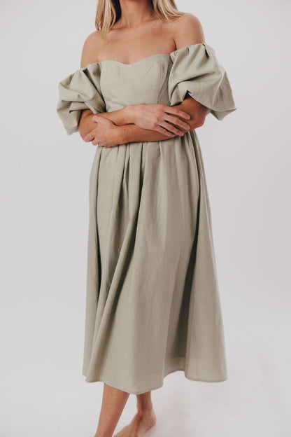 Hamilton Midi Dress in Olive - Bump Friendly (S-XL)