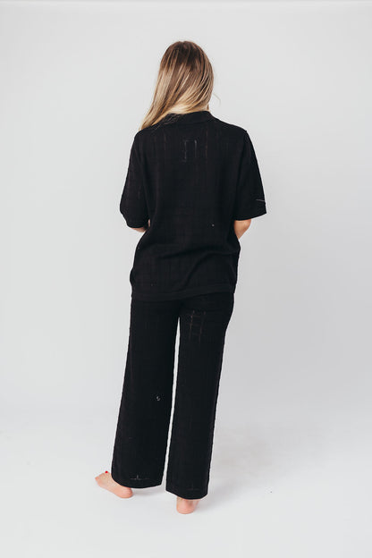 Lia 100% Cotton Button-Up in Black - Nursing Friendly