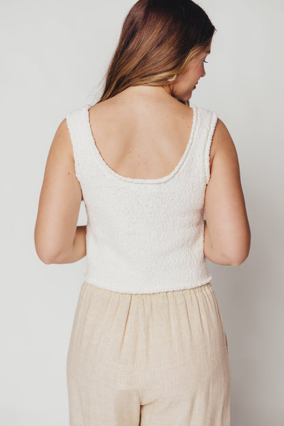 Josie Textured Knit Cropped Tank in White