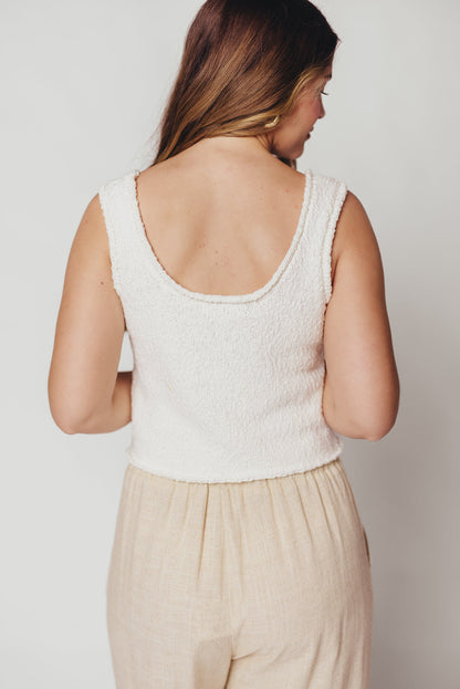 Josie Textured Knit Cropped Tank in White