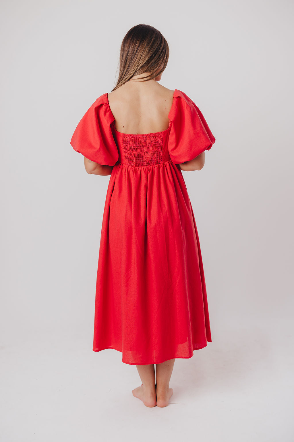 Hamilton Midi Dress in Red - Bump Friendly (S-XL)