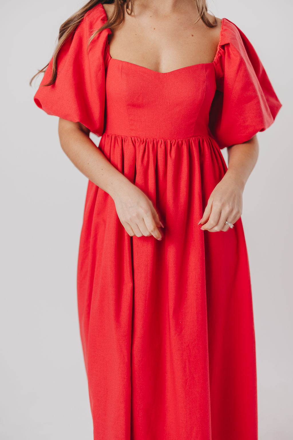 Hamilton Midi Dress in Red - Bump Friendly (S-XL)