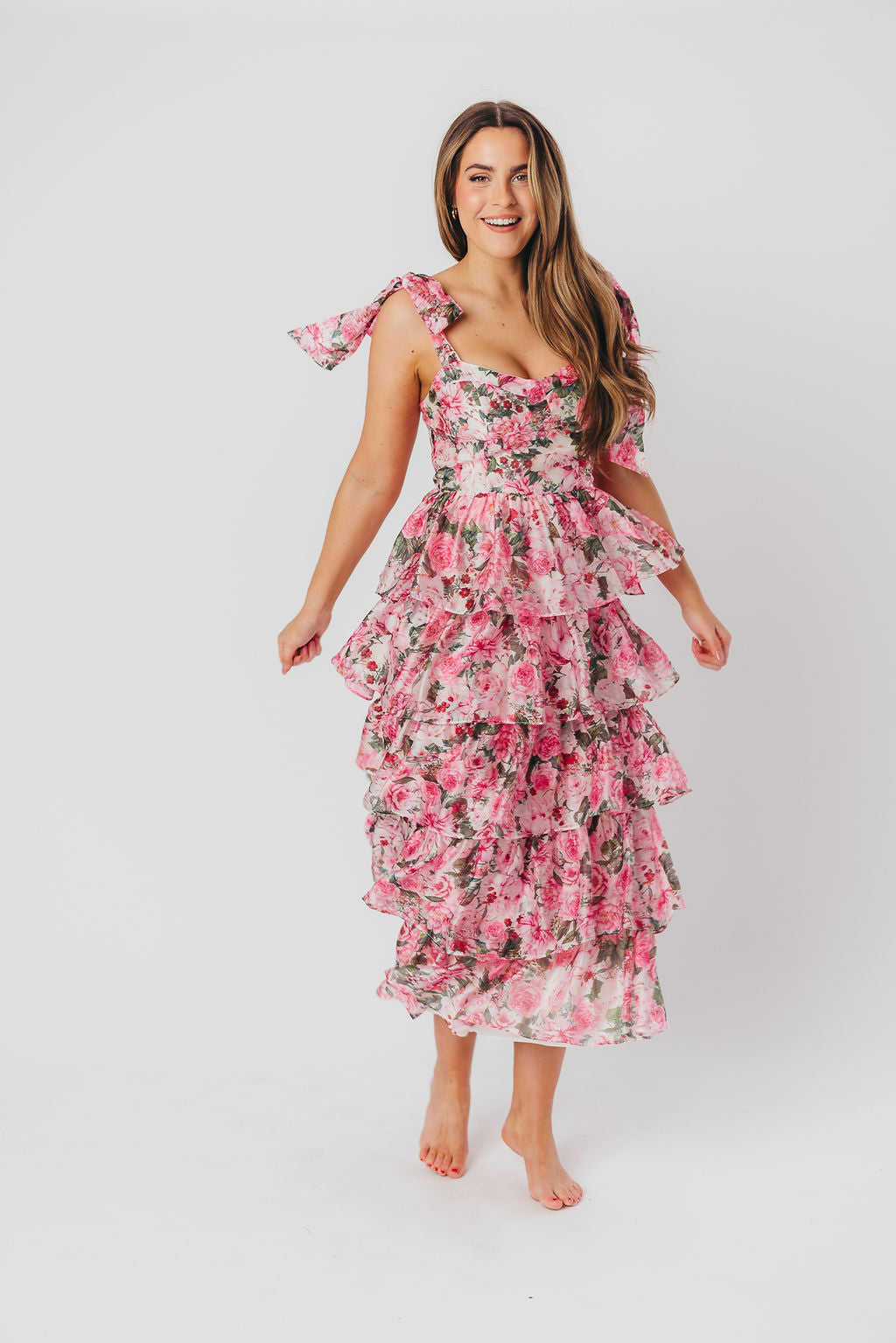 Maddie Midi Dress in Pink