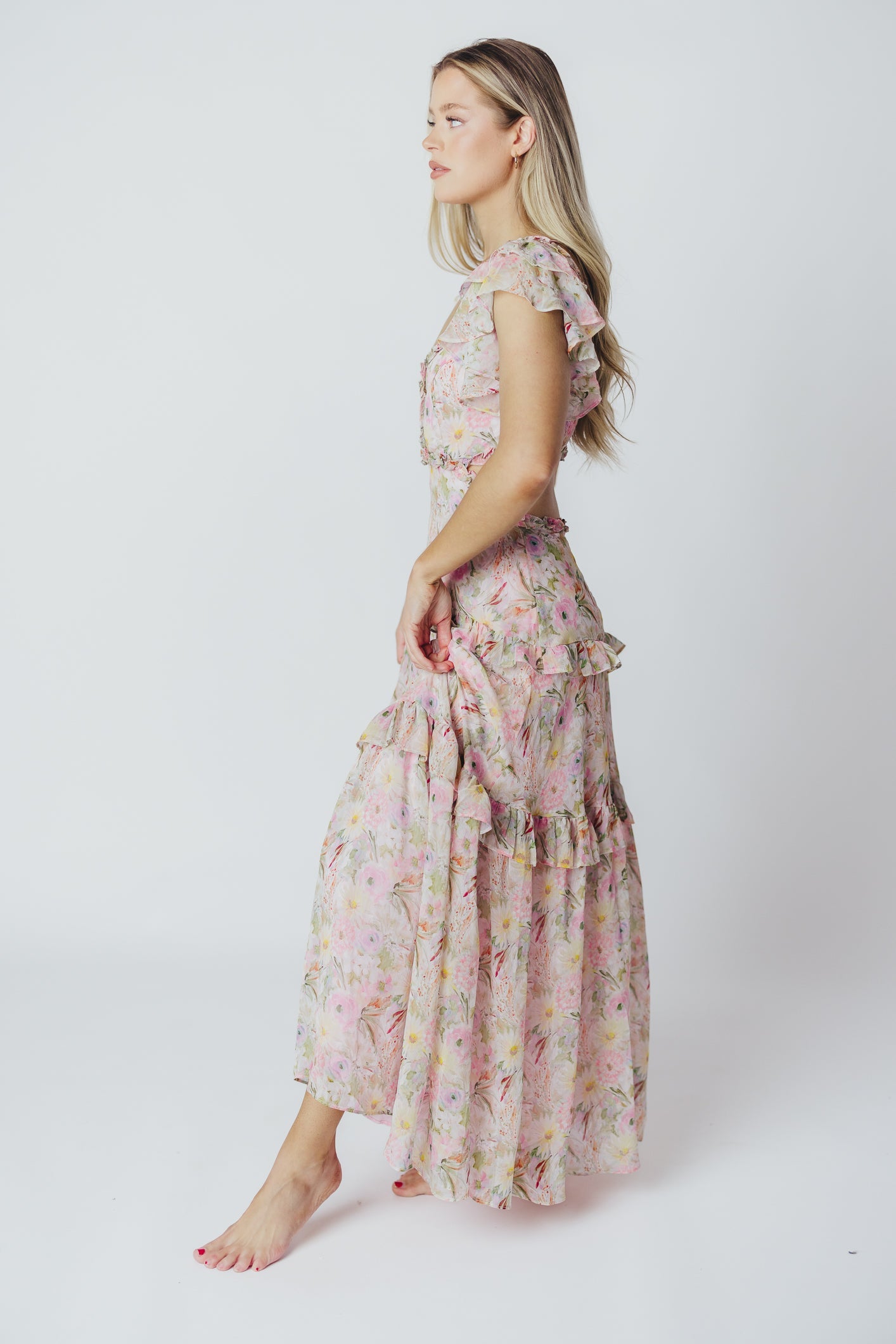 ASTR Millie Maxi Dress in Pink Floral