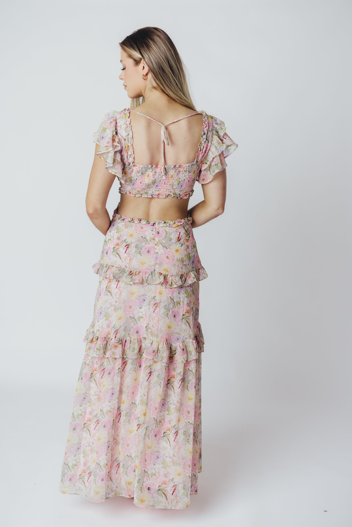 ASTR Millie Maxi Dress in Pink Floral