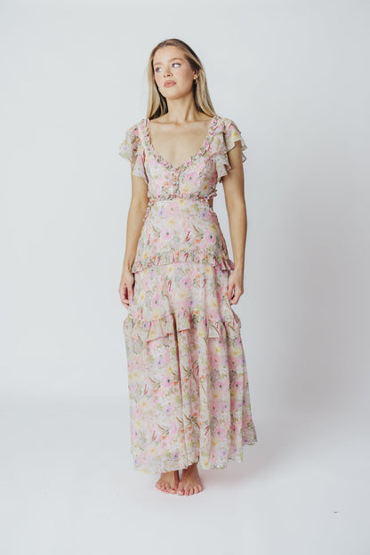 ASTR Millie Maxi Dress in Pink Floral