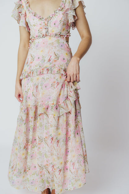 ASTR Millie Maxi Dress in Pink Floral