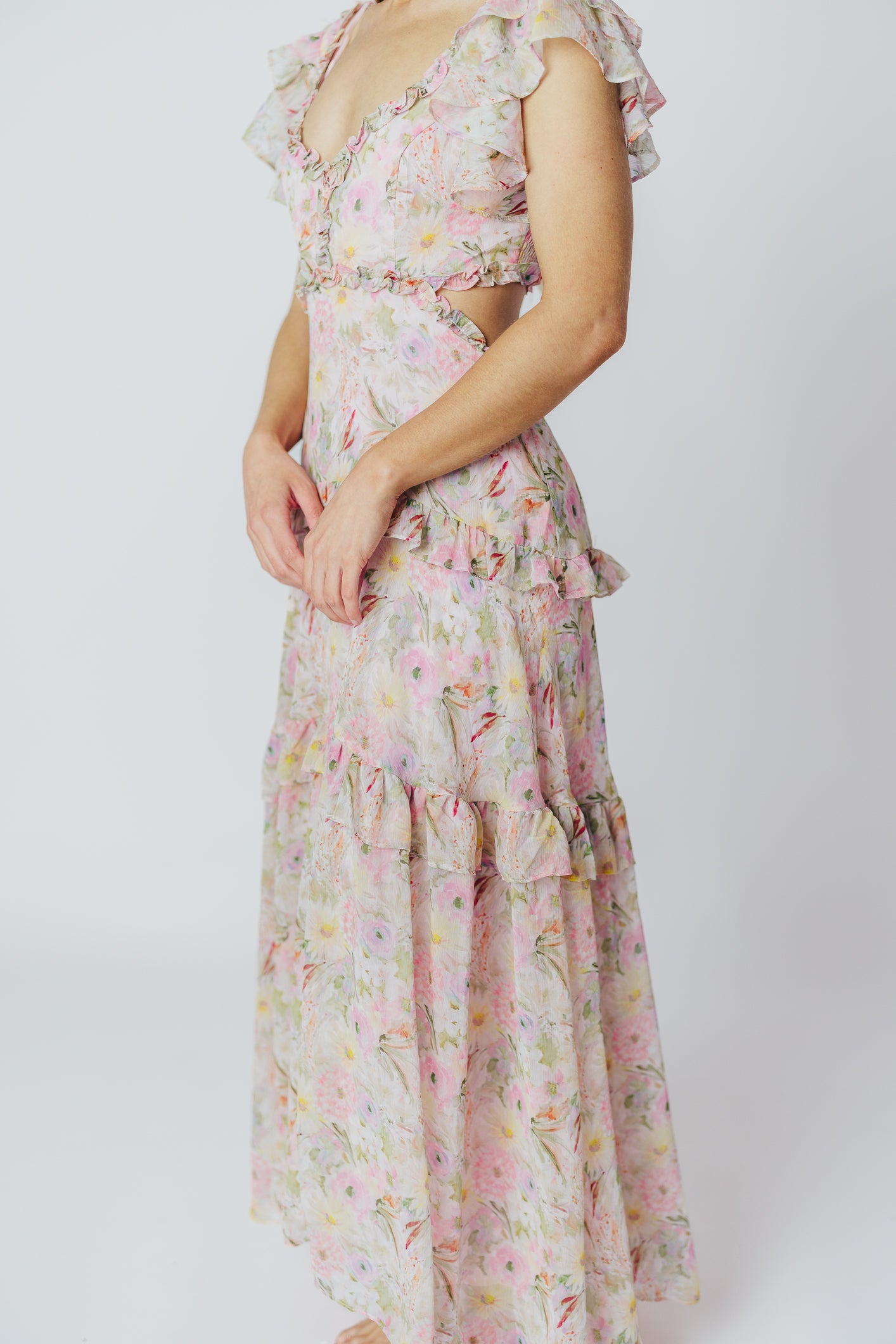 ASTR Millie Maxi Dress in Pink Floral