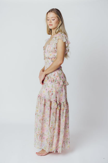 ASTR Millie Maxi Dress in Pink Floral