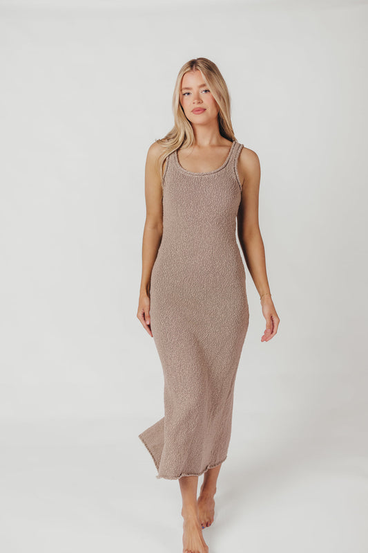 Jaya Cotton Knit Midi Dress in Grey