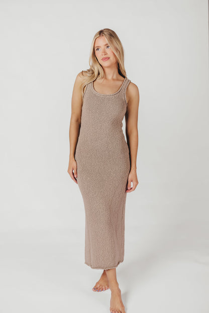 Jaya Cotton Knit Midi Dress in Grey