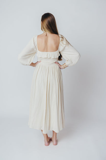 Juliet Midi Dress in Cream - Inclusive Sizing (S-3XL)