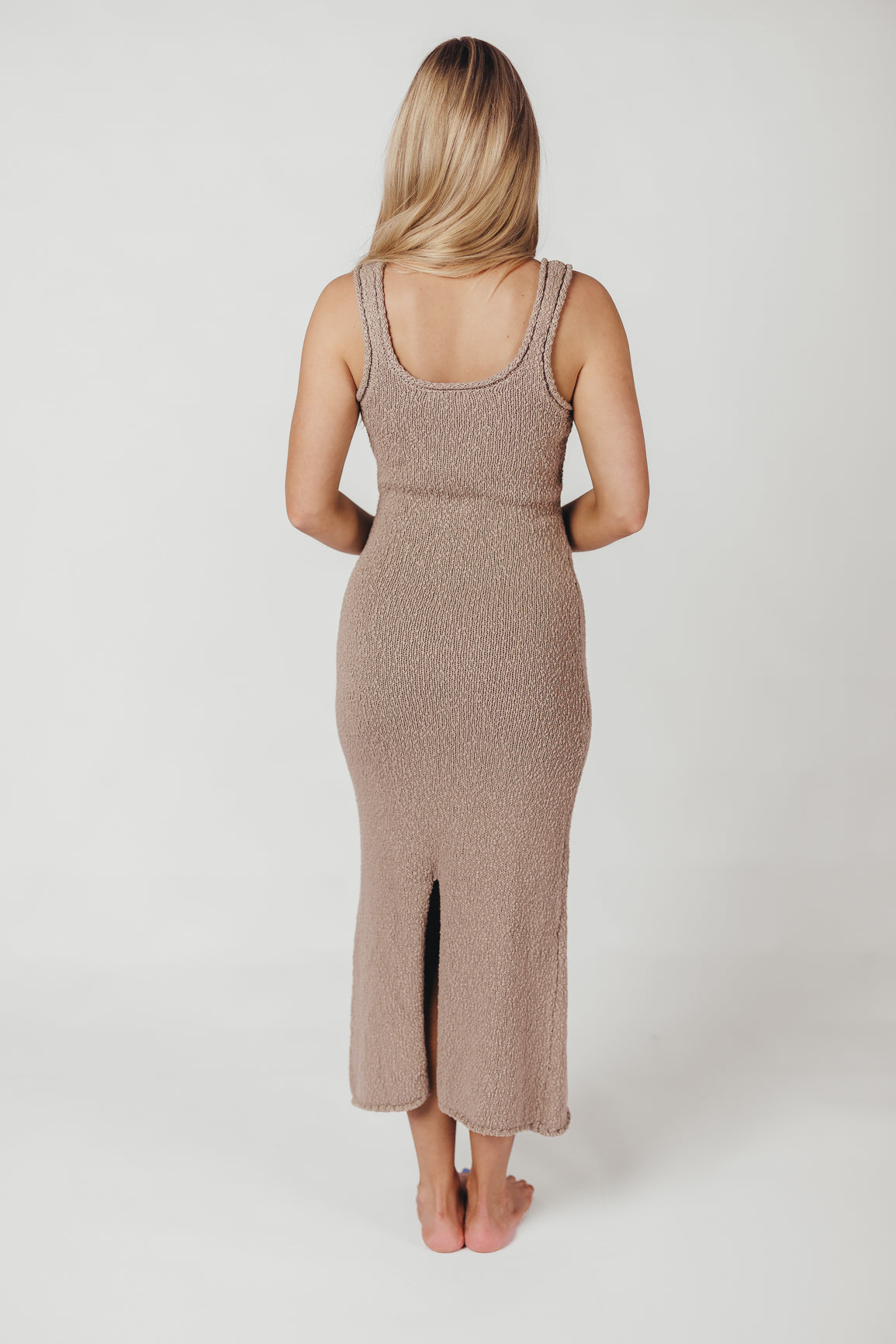 Jaya Cotton Knit Midi Dress in Grey