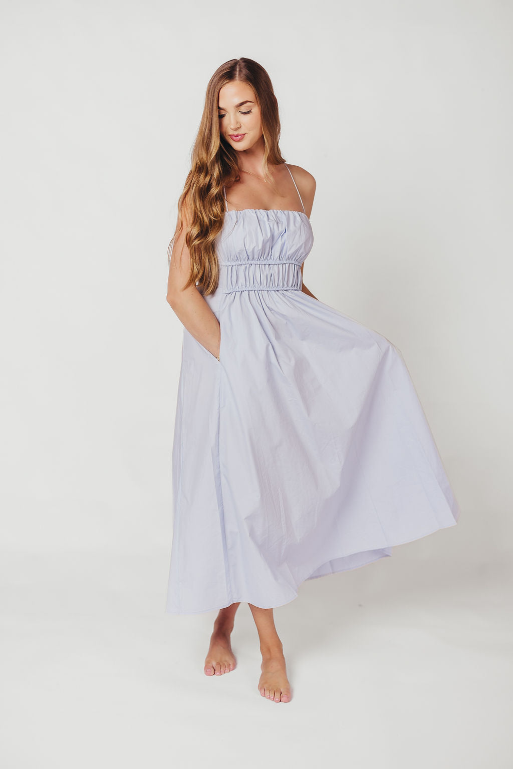 The Alice Midi Dress in Light Blue