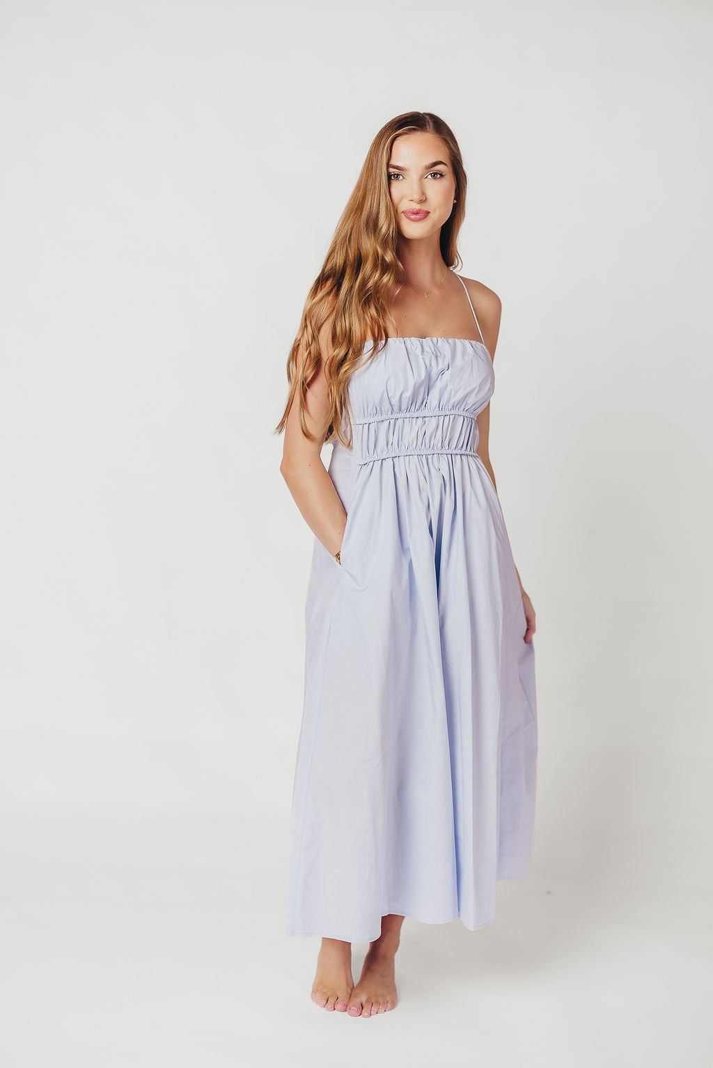 The Alice Midi Dress in Light Blue