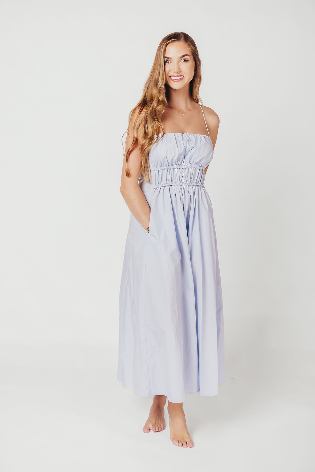 The Alice Midi Dress in Light Blue