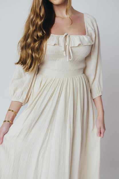 Juliet Midi Dress in Cream - Inclusive Sizing (S-3XL)