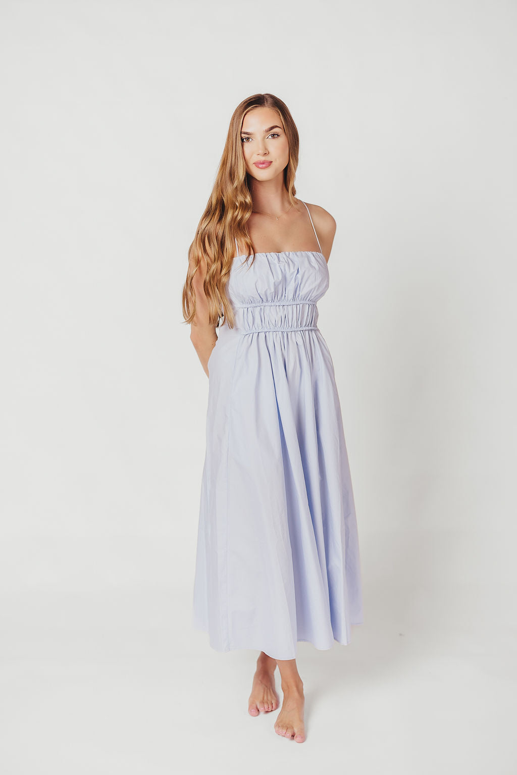 The Alice Midi Dress in Light Blue