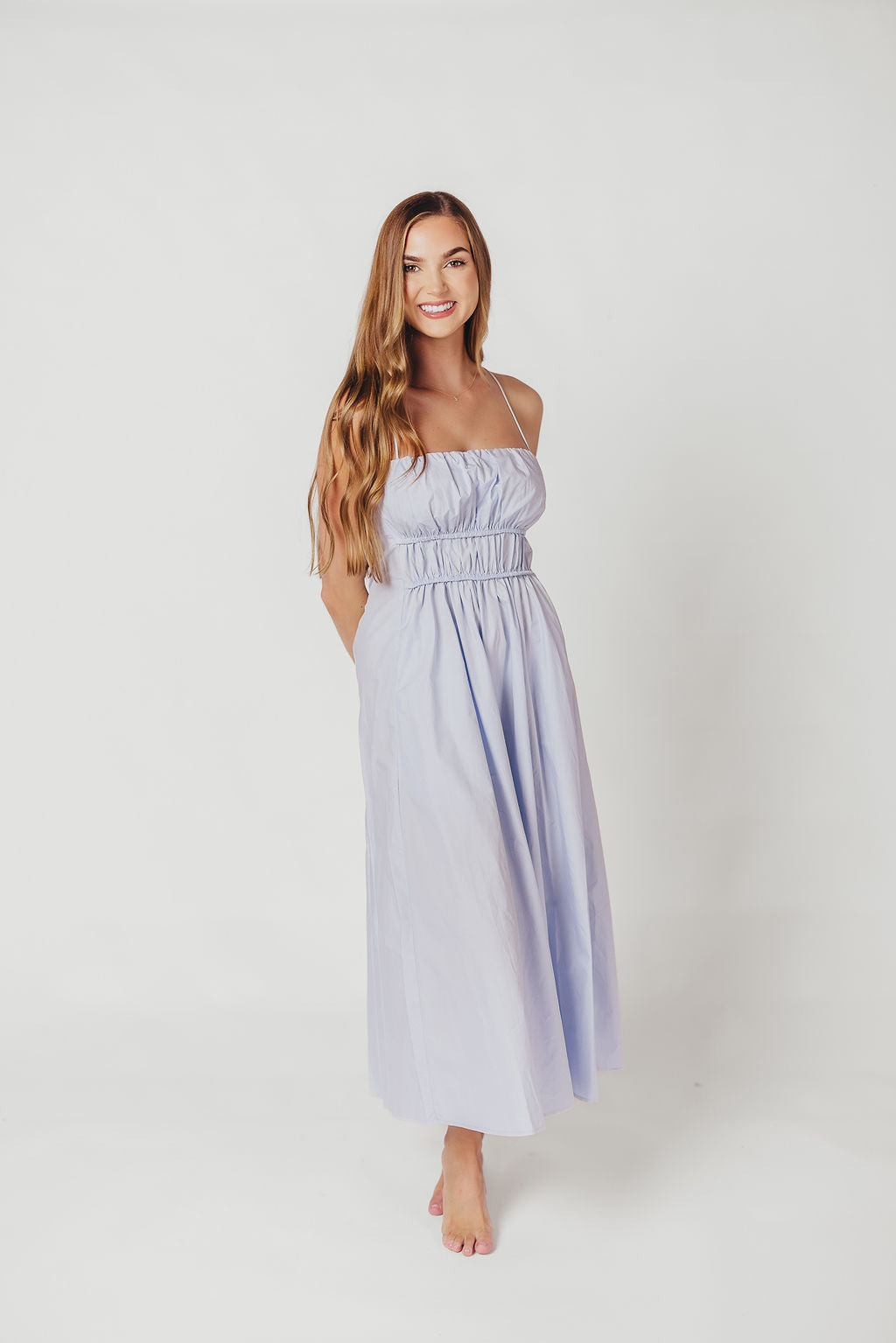 The Alice Midi Dress in Light Blue