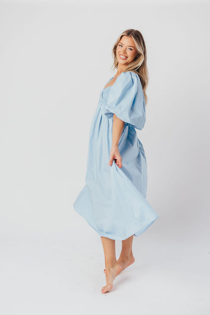 Harlow Maxi Dress in Blue - Bump Friendly