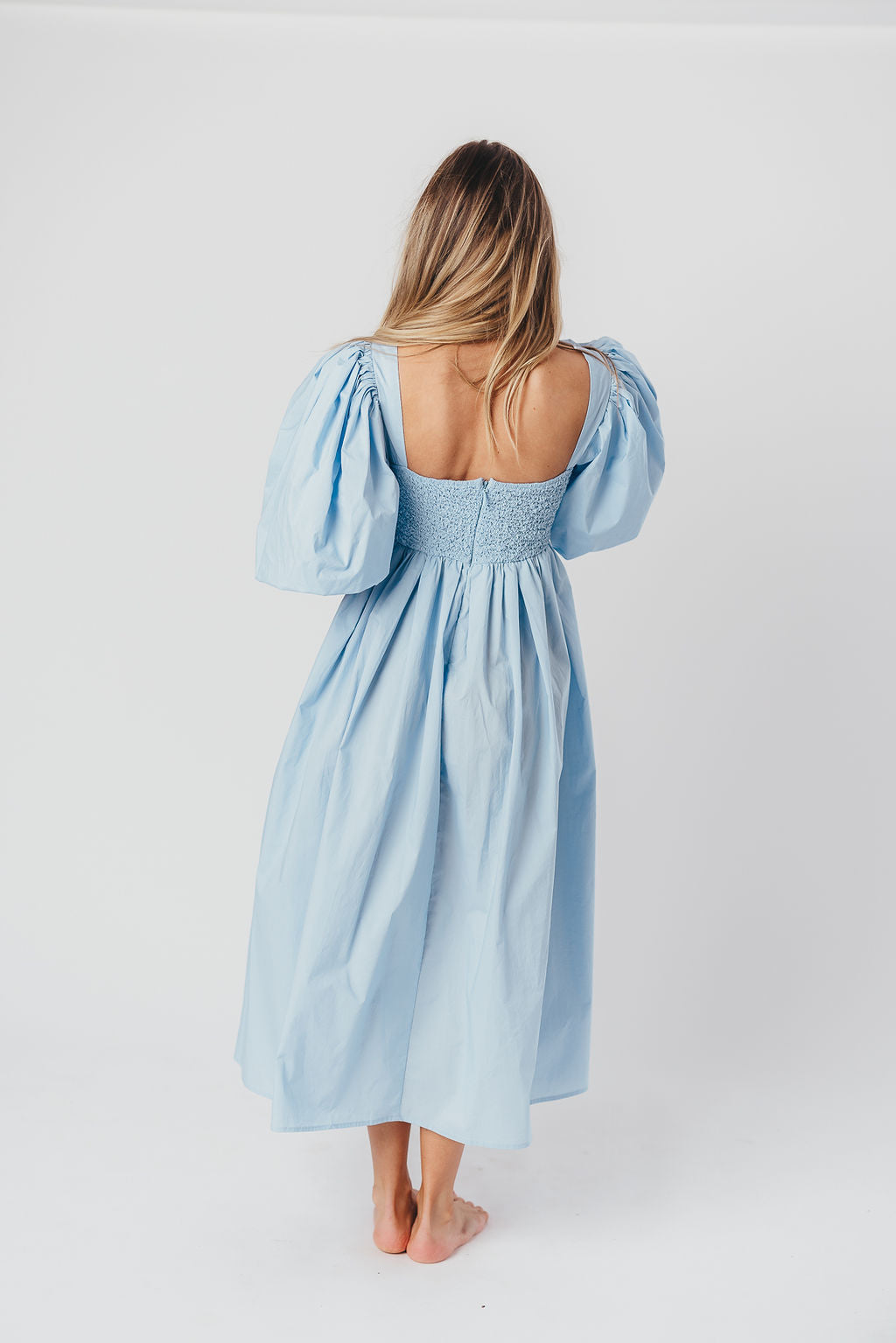 Harlow Maxi Dress in Blue - Bump Friendly