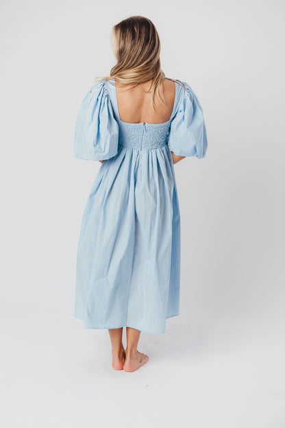 Harlow Maxi Dress in Blue - Bump Friendly