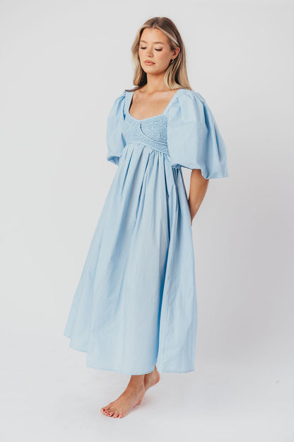 Harlow Maxi Dress in Blue - Bump Friendly