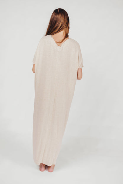 Lara Linen-Blend Midi Dress in Natural