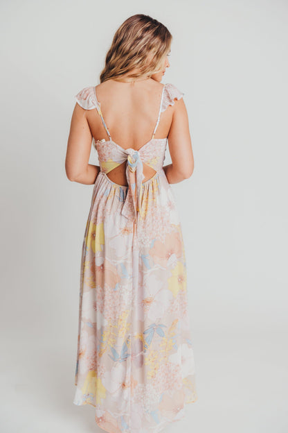 Tuva Flutter Sleeve Maxi Dress in Pastel Blue - Bump Friendly