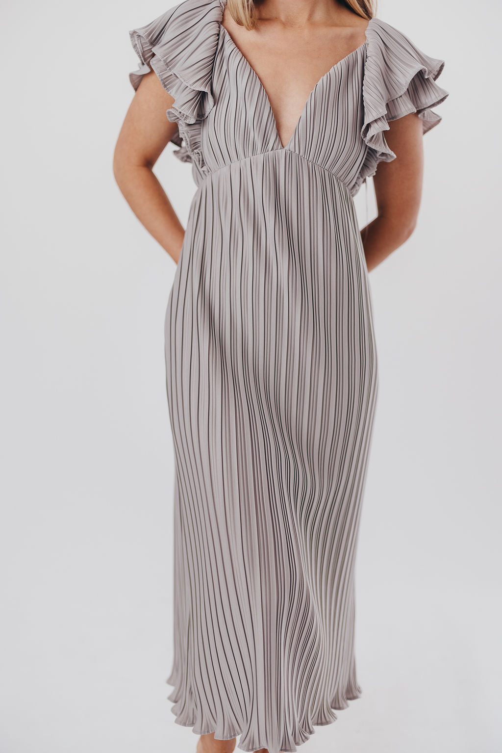 Lucky Charm Midi Dress in Grey - Bump Friendly & Inclusive Sizing (S-3XL)