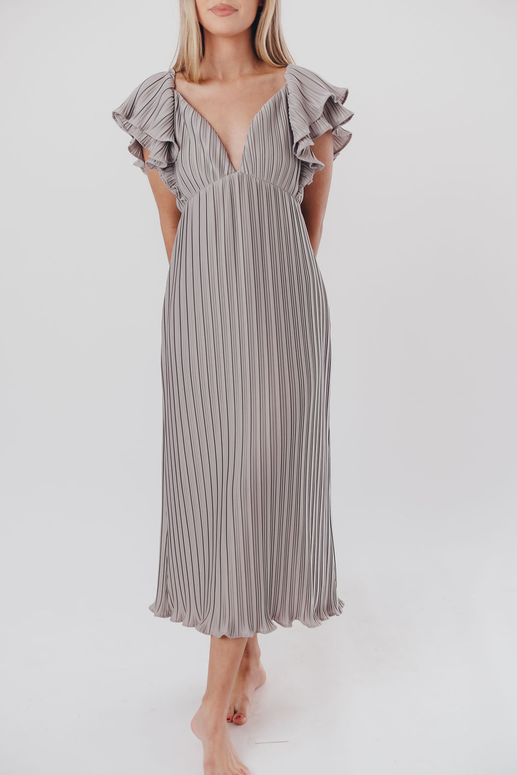 Lucky Charm Midi Dress in Grey - Bump Friendly & Inclusive Sizing (S-3XL)