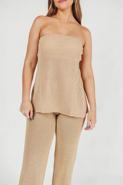 Brookie Crochet Tube Top in Sand