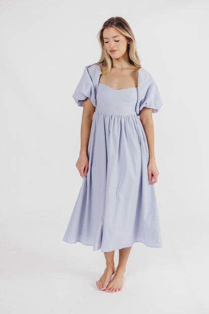 Hamilton Midi Dress in Light Blue - Bump Friendly & Inclusive Sizing (S-3XL)