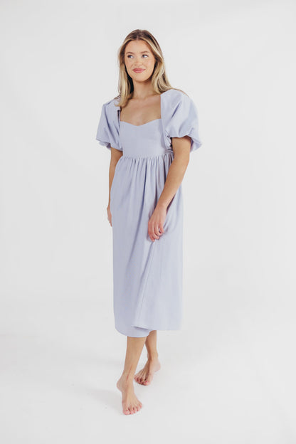 Hamilton Midi Dress in Light Blue - Bump Friendly & Inclusive Sizing (S-3XL)